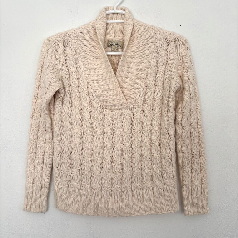 Womens Preppy Coastal Fisherman Cable Knit Sweater Small Granola Minimalist